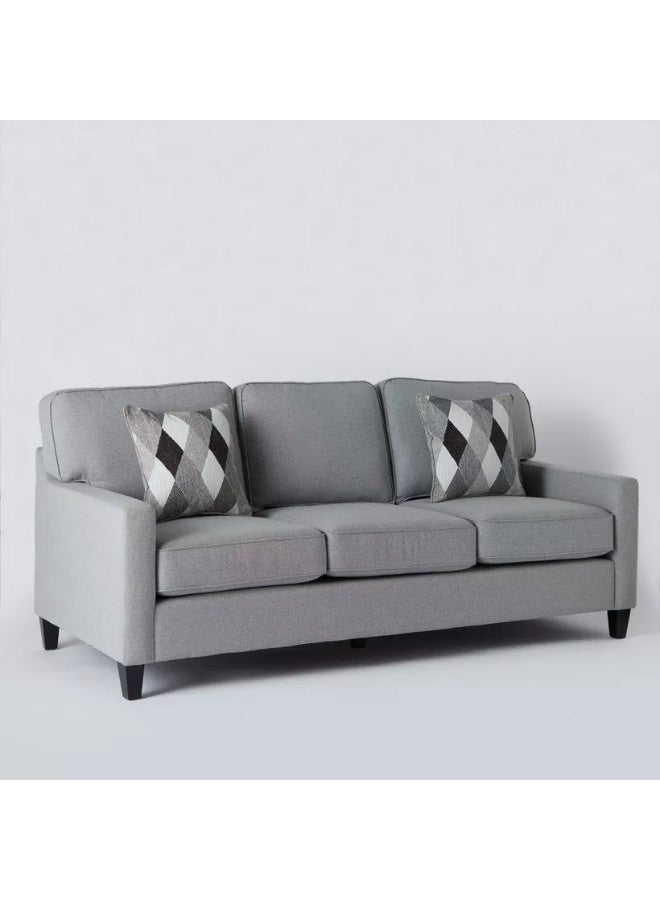 Diwan Royal 3-Seater Sofa - Modern Grey Upholstery, Plush Cushions, Sturdy Wooden Frame, Comfortable Seating for Living Room